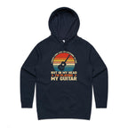 In My Head I'm Playing My Guitar - Womens Hoodie Navy Womens Hoodie Music Printed In Australia