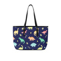 Dinosaurs PU Leather Tote Bag Large One Size Leather Tote Bag-Large Printed Offshore