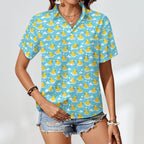Rubber Ducks Women's Short-Sleeve Button Up Shirt