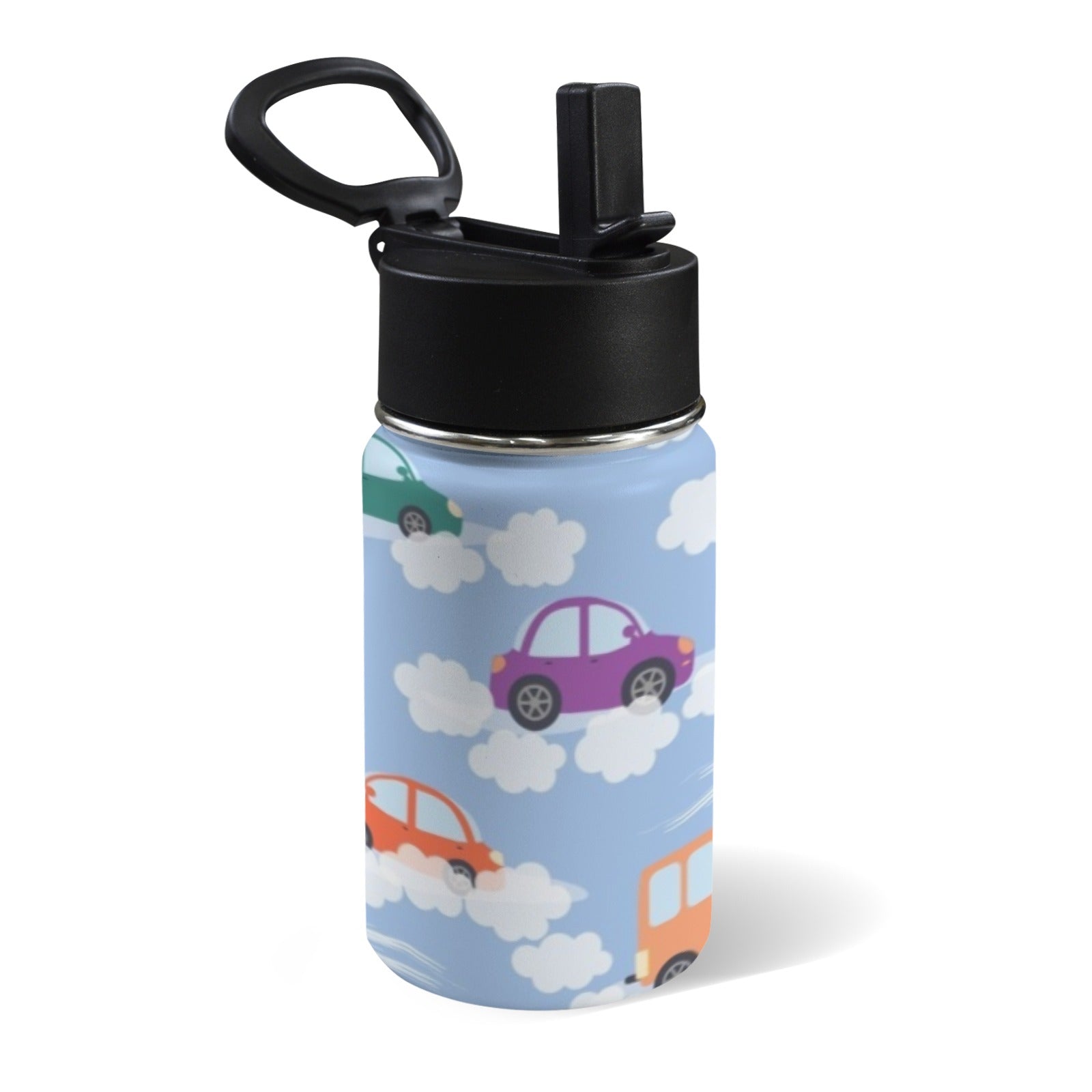 Colourful Cars 12oz Kids Water Bottle with Straw Lid