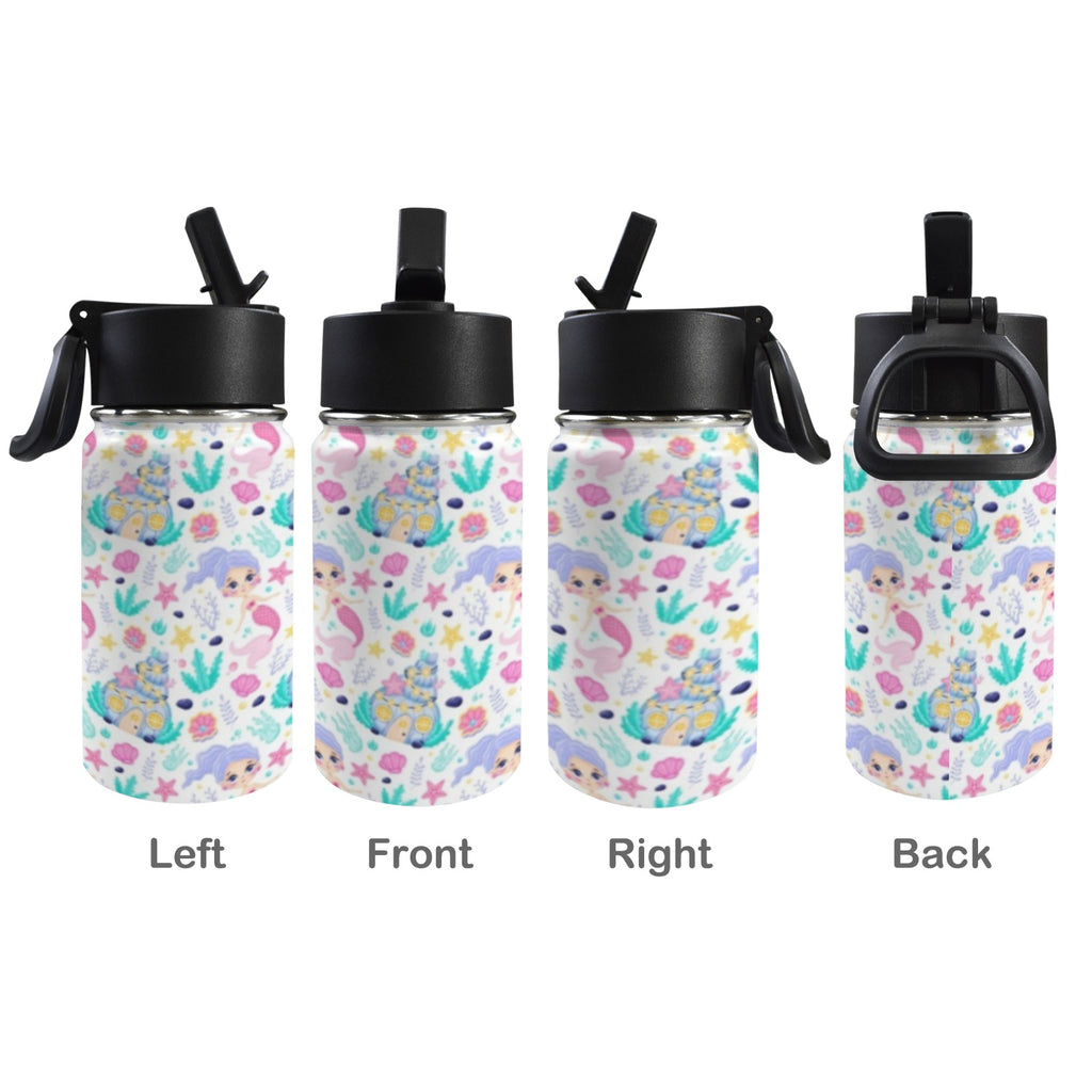 Mermaid World 12oz Kids Water Bottle with Straw Lid