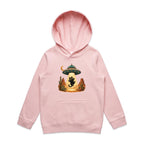 Black Cat Alien UFO Abduction Kids AS Colour Hoodie