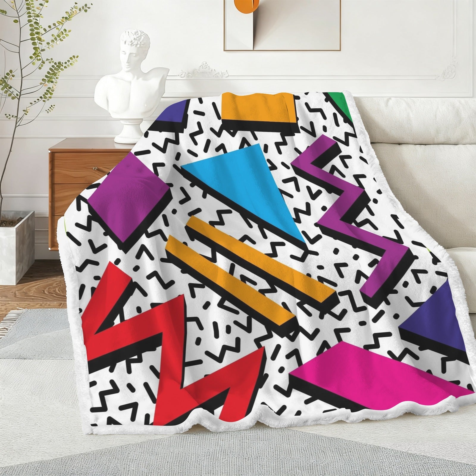 Graphic 80's - Double-Layer Fleece Blanket 51"x59"