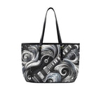 Guitar Black Swirl PU Leather Tote Bag Large One Size Leather Tote Bag-Large Music Printed Offshore