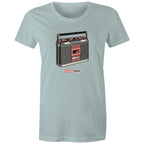 Classic Rock, Cassette Player - Womens T-shirt Pale Blue Womens T-shirt Music Printed In Australia Retro