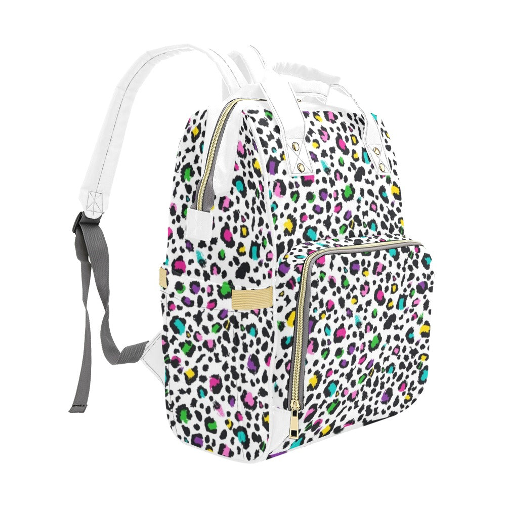 Animal Print In Colour - Multi-Function Backpack, Nappy / Diaper Bag