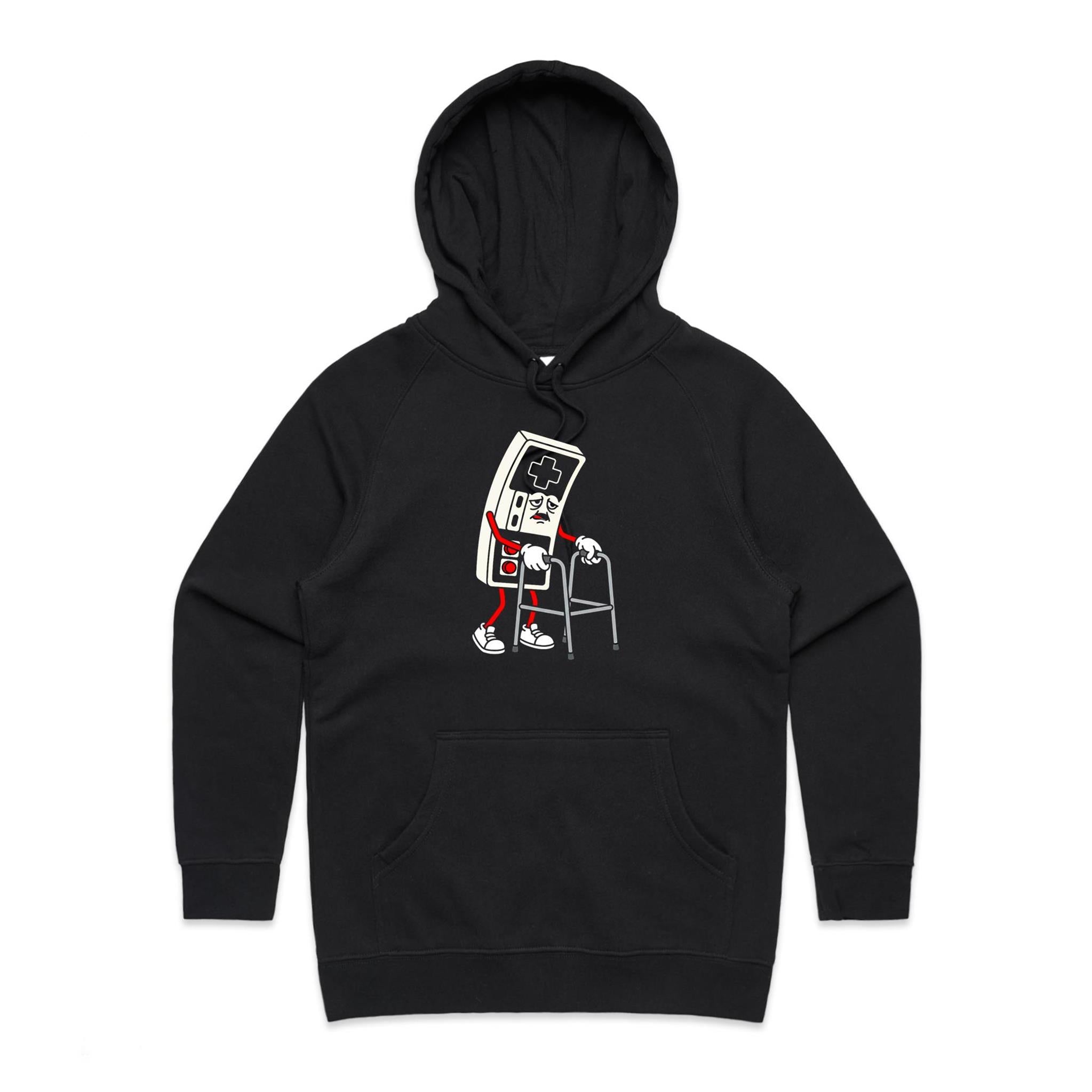Retro Gamer Women's AS Colour Hoodie Black Womens Hoodie Games Printed In Australia