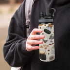All The Coffee - Insulated Water Bottle with Dual-Use Lid (18oz) Insulated Water Bottle with Dual-Use Lid (18oz) Coffee Printed Offshore