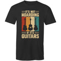 It's Not Hoarding If It's Guitars - Mens T-Shirt Black Mens T-shirt Music Printed In Australia