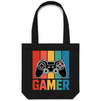 Gamer Canvas Tote Bag Black One Size Tote Bag Games Printed In Australia