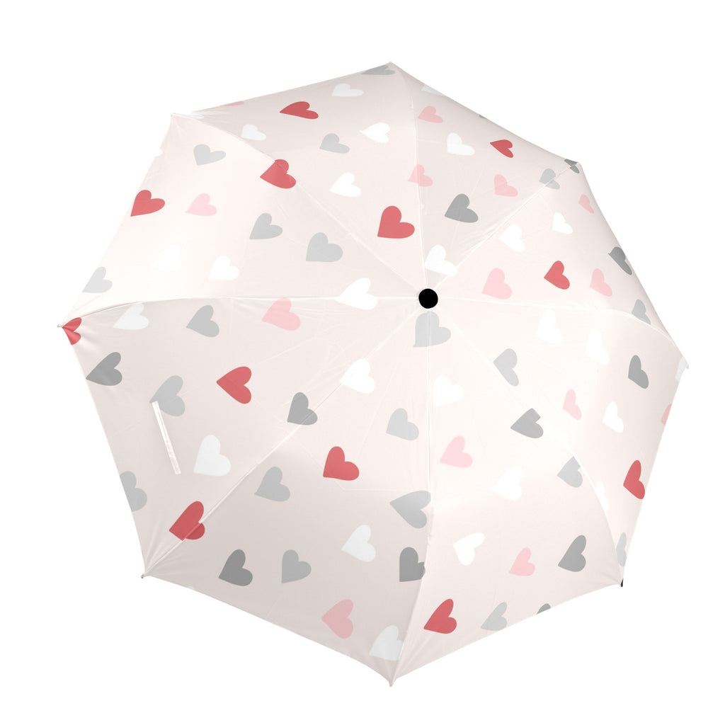 Pretty Hearts - Semi-Automatic Foldable Umbrella (Model U12) One Size Semi-Automatic Foldable Umbrella (U12)