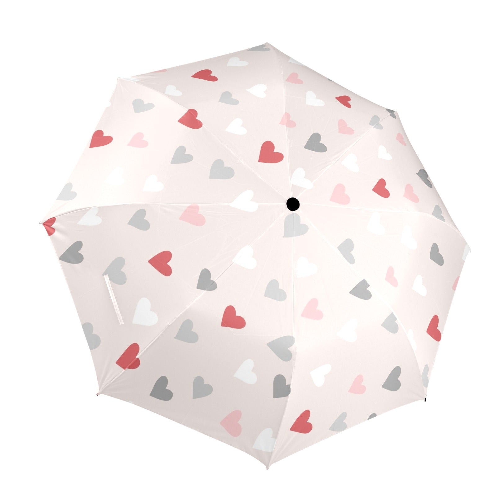 Pretty Hearts - Semi-Automatic Foldable Umbrella (Model U12) One Size Semi-Automatic Foldable Umbrella (U12)