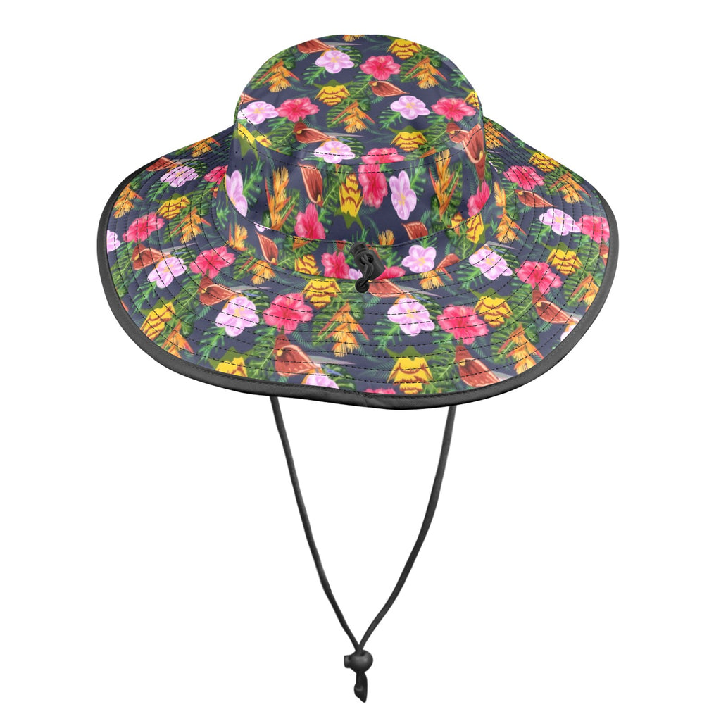 Tropical Floral Wide Brim Bucket Hat Wide Brim Bucket Hat Plants Printed Offshore