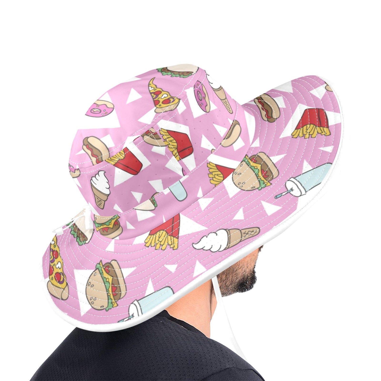 Fast Food - Wide Brim Bucket Hat Wide Brim Bucket Hat Food Printed Offshore
