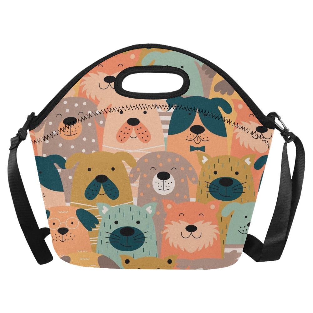 Lots Of Dogs - Neoprene Lunch Bag One Size Neoprene Lunch Bag Printed Offshore