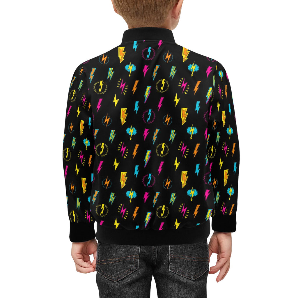 Fun Lightning Kids Bomber Jacket Kids Bomber Jacket comic Printed Offshore