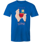 Fa La La La Llama, Christmas - Mens T-Shirt Bright Royal Mens Christmas T-shirt Christmas Printed In Australia