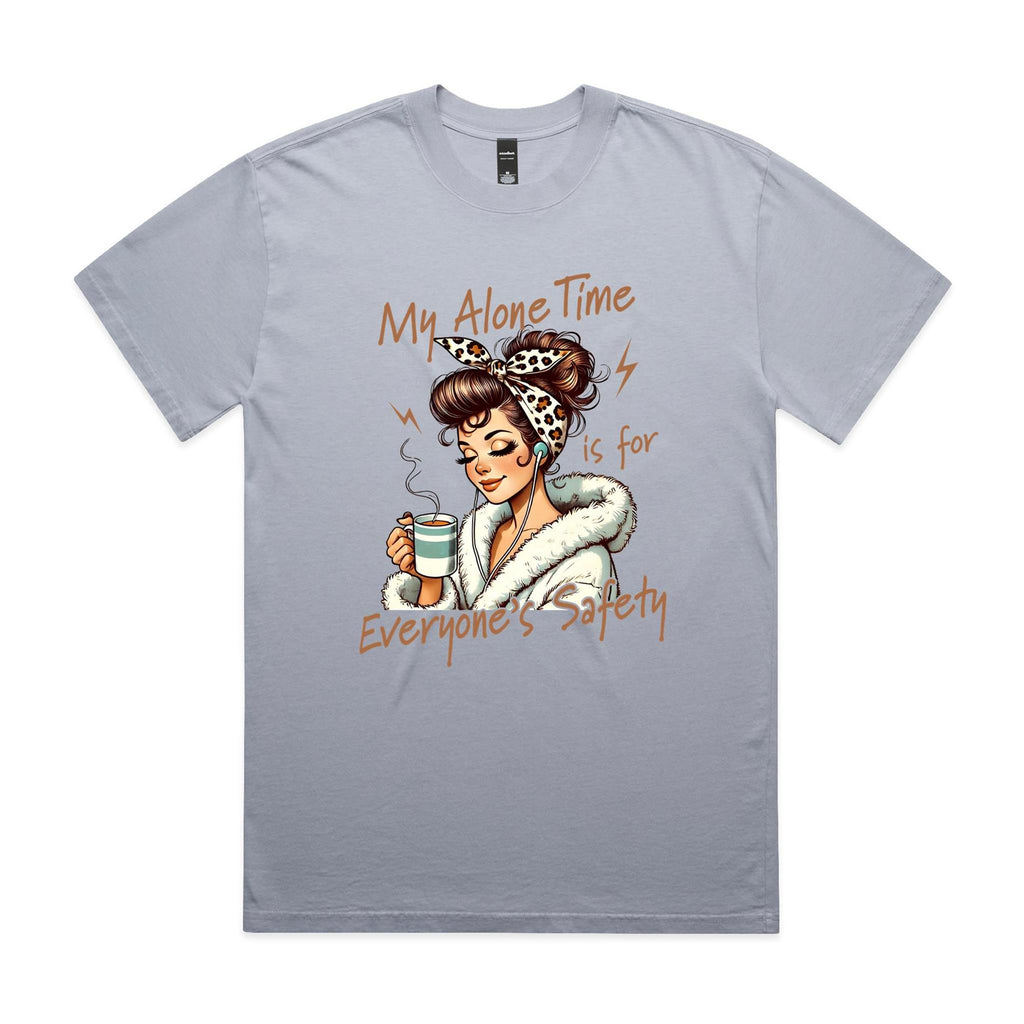 My Alone Time Is For Everyone's Safety AS Colour Heavy Faded Tee Unisex Faded powder Heavy Faded T-shirt Printed In Australia