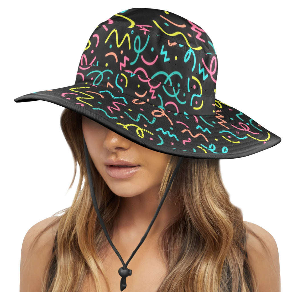 Squiggle Time Wide Brim Bucket Hat Wide Brim Bucket Hat Printed Offshore