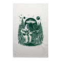 Bigfoot And Alien Playing Guitar AS Colour Tea Towel White One Size Tea Towel Music Printed In Australia Sci Fi