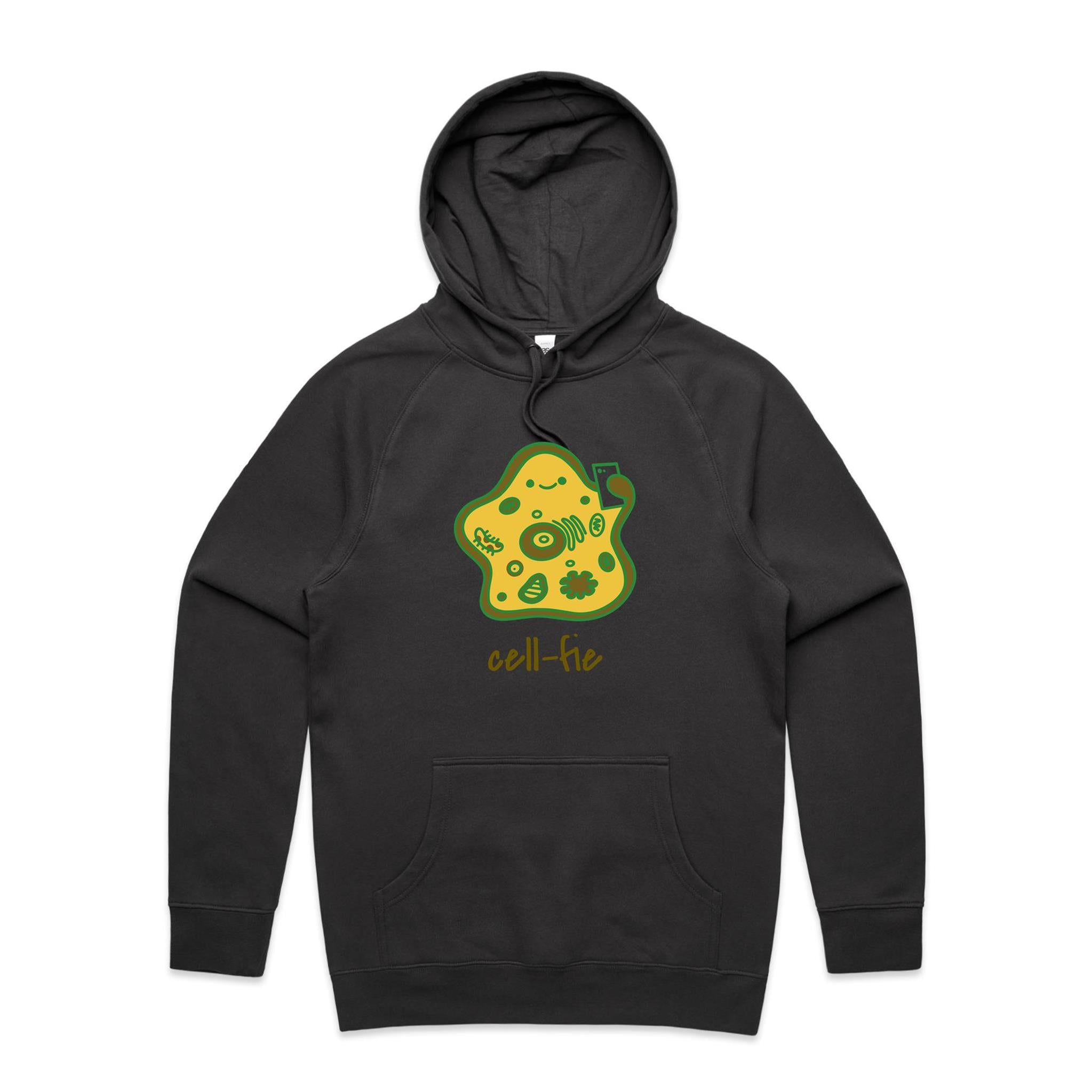 Cell-Fie, Cell Selfie - Mens Hoodie Coal Mens Hoodie Printed In Australia Science