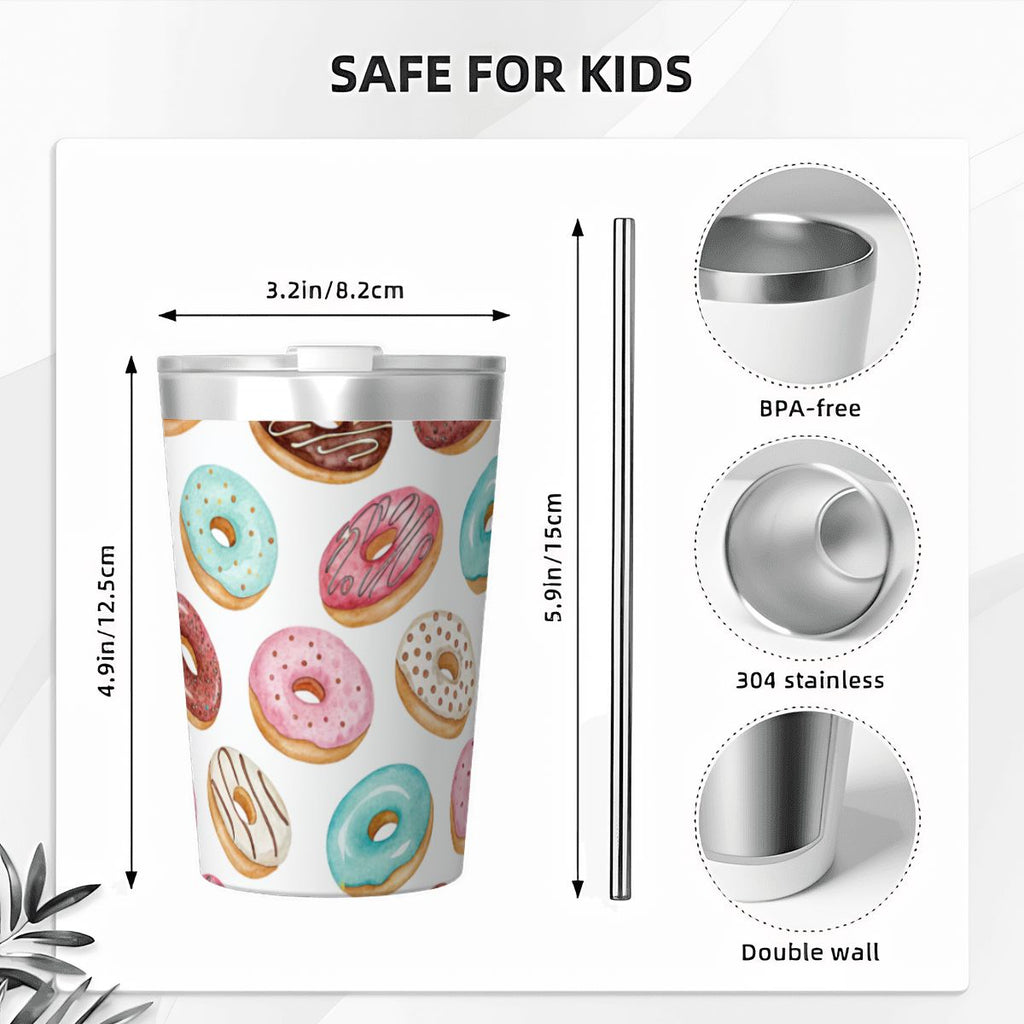 Pastel Doughnuts Small Stainless Steel Travel Mug Cup 12oz/350ml