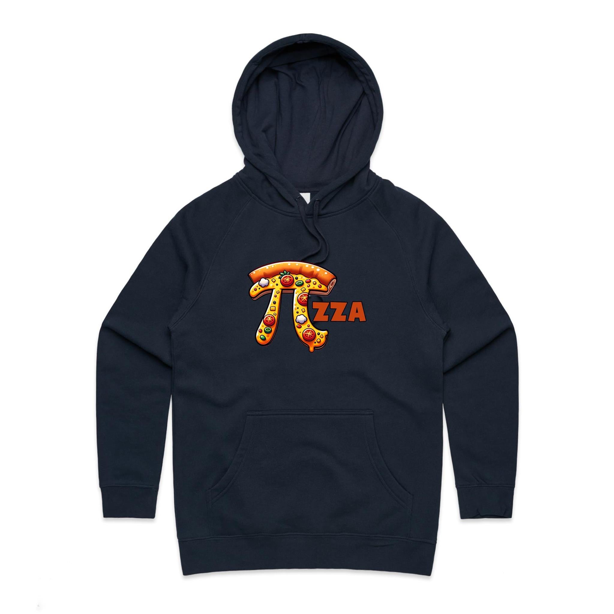 Pi Pizza - Womens Hoodie Navy Womens Hoodie Food Maths Printed In Australia