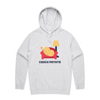 Couch Potato - Mens Hoodie White Marle Mens Hoodie Printed In Australia