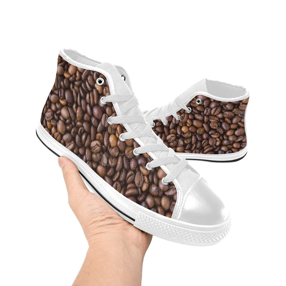 Coffee Beans - Men's High Top Canvas Shoes