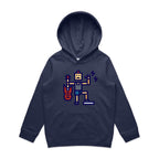 Rock And Roll - Kids Hoodie Midnight Blue Kids Hoodie Printed In Australia