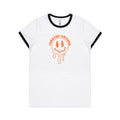 Forever Anxious Women's AS Colour Ringer Tee White Black Womens Ringer T-shirt Printed In Australia