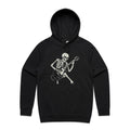 Skeleton Playing Guitar Men's AS Colour Hoodie Black Mens Hoodie Music Printed In Australia