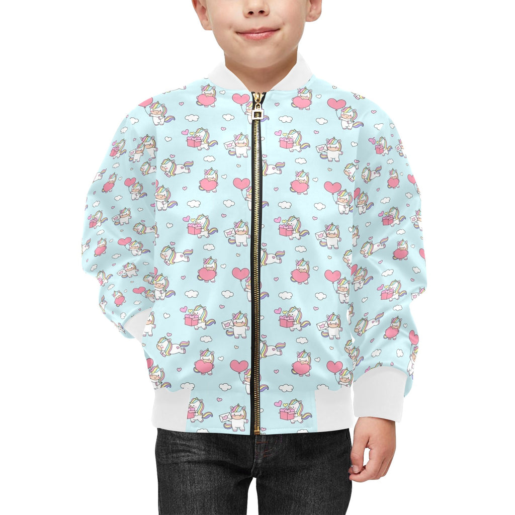 Rainbow Unicorn Kids Bomber Jacket