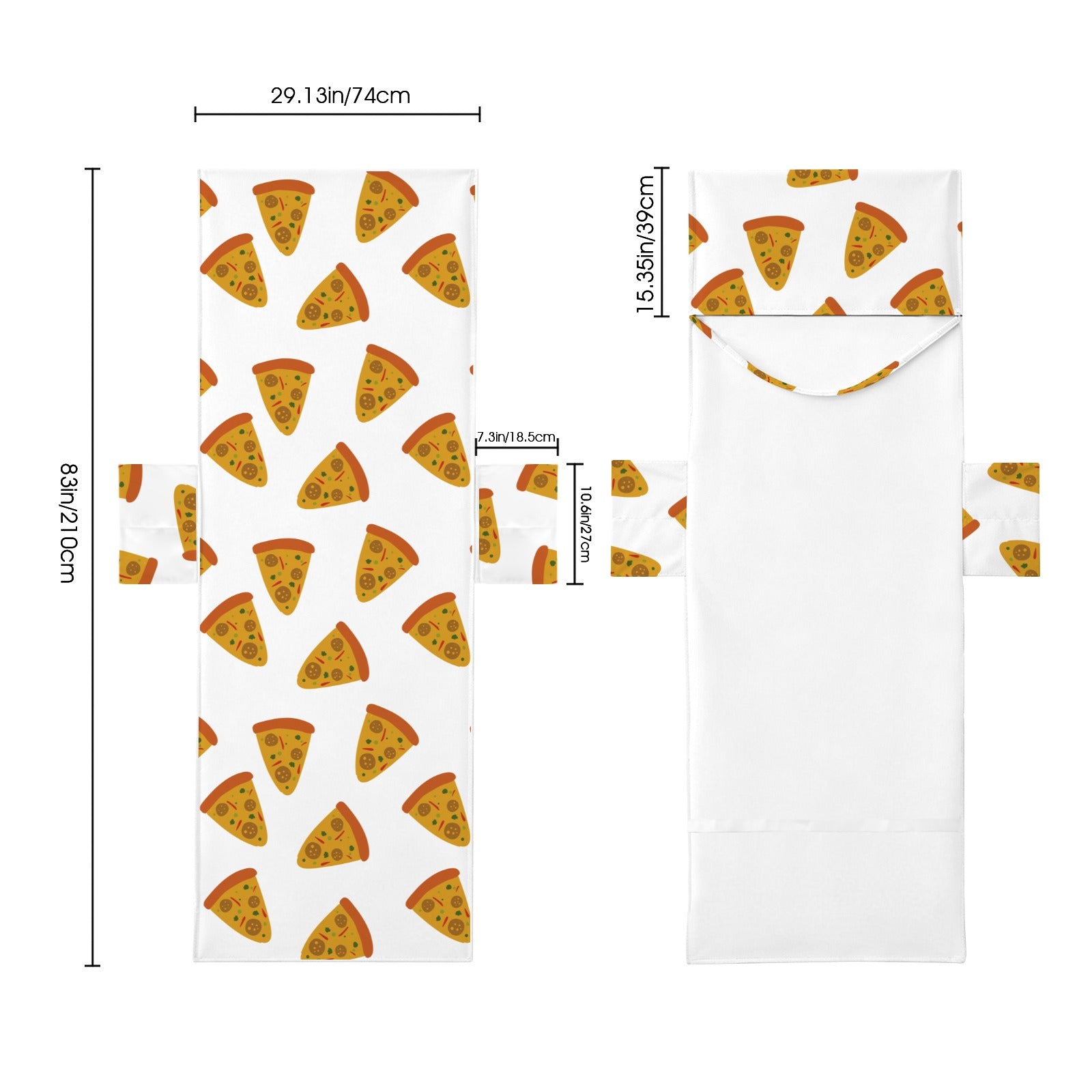 Pizzas Beach Chair Towel Cover with Side Pockets