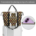 Round Pizzas On Black Duffle Bag-Simple (Model 1715) Duffle Bag-Simple (1715)