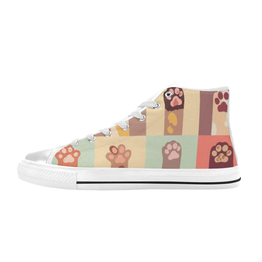 Cat Paws - Kids High Top Canvas Shoes