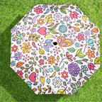 Hippie Butterfly And Flowers - Umbrella