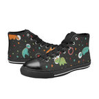 Astronaut Dinosaurs - Kids High Top Canvas Shoes