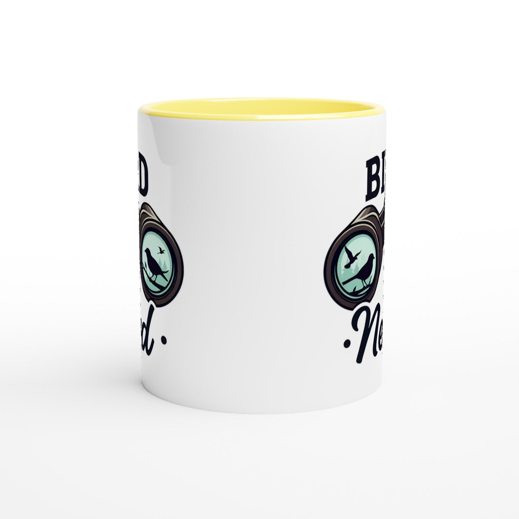 Bird Nerd - White 11oz Ceramic Mug with Colour Inside Colour 11oz Mug animal Globally Fulfilled