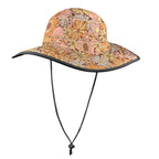 Orange Retro Floral Wide Brim Bucket Hat Wide Brim Bucket Hat Plants Printed Offshore