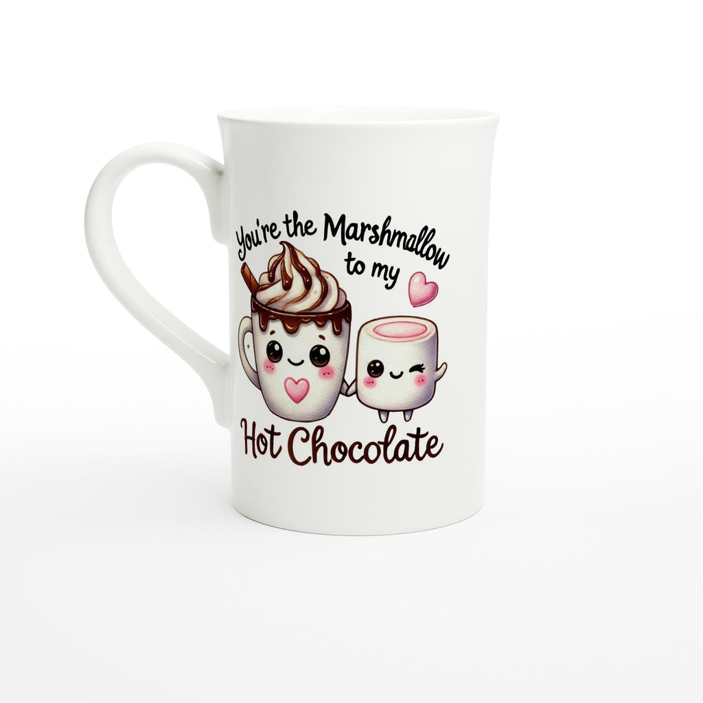 You're The Marshmallow To My Hot Chocolate, Valentine - White 10oz Porcelain Slim Mug Default Title Porcelain Mug Food Globally Fulfilled Love