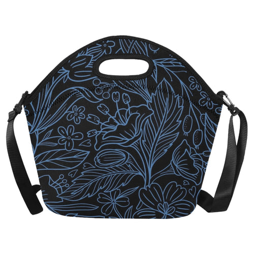 Blue Floral - Neoprene Lunch Bag One Size Neoprene Lunch Bag Printed Offshore