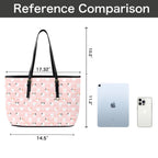 Pink Cats PU Leather Tote Bag Large Leather Tote Bag-Large animal Printed Offshore