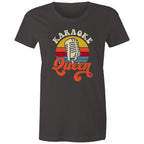 Karaoke Queen - Womens T-shirt Charcoal Womens T-shirt Music Printed In Australia