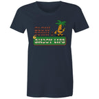 Slow Down And Enjoy Life - Womens T-shirt Navy Womens T-shirt Positivity Printed In Australia Retro