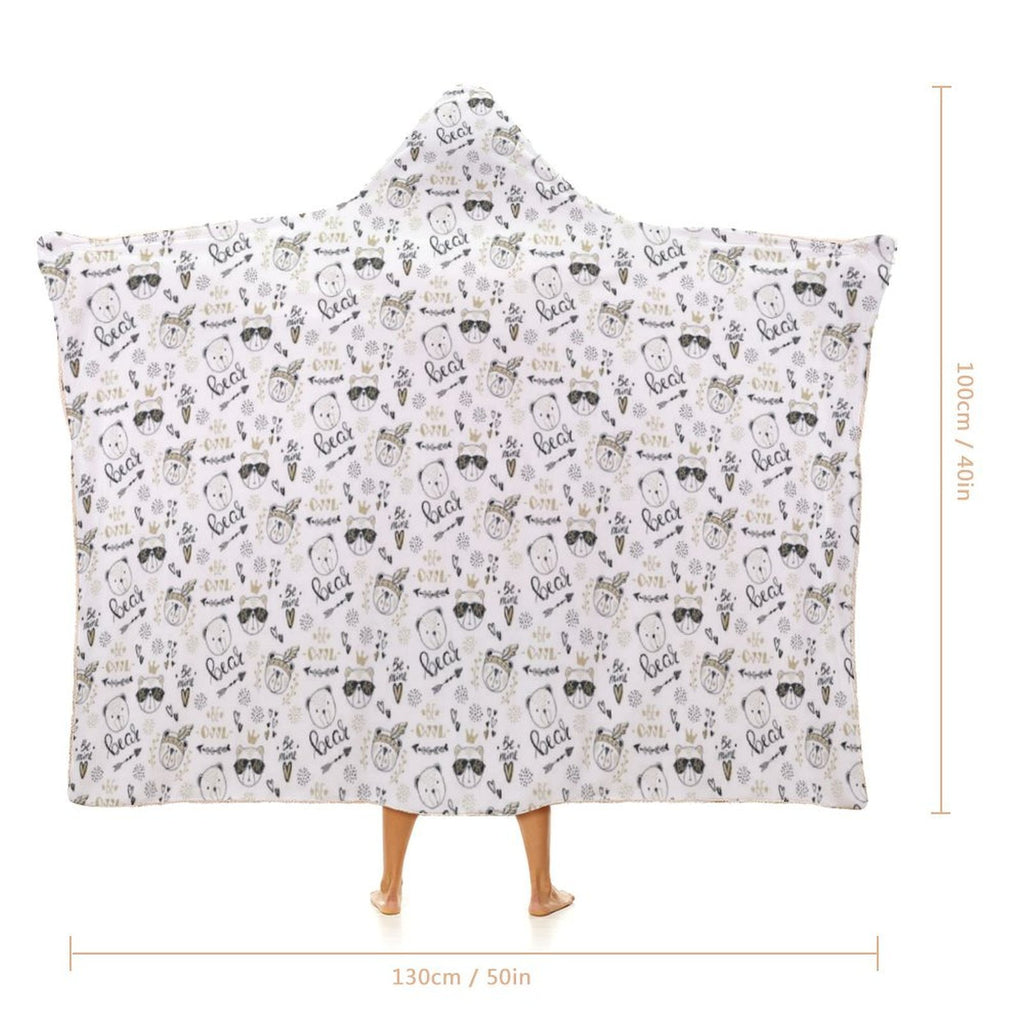 Bears Kids Hooded Blanket 100cm x 130cm