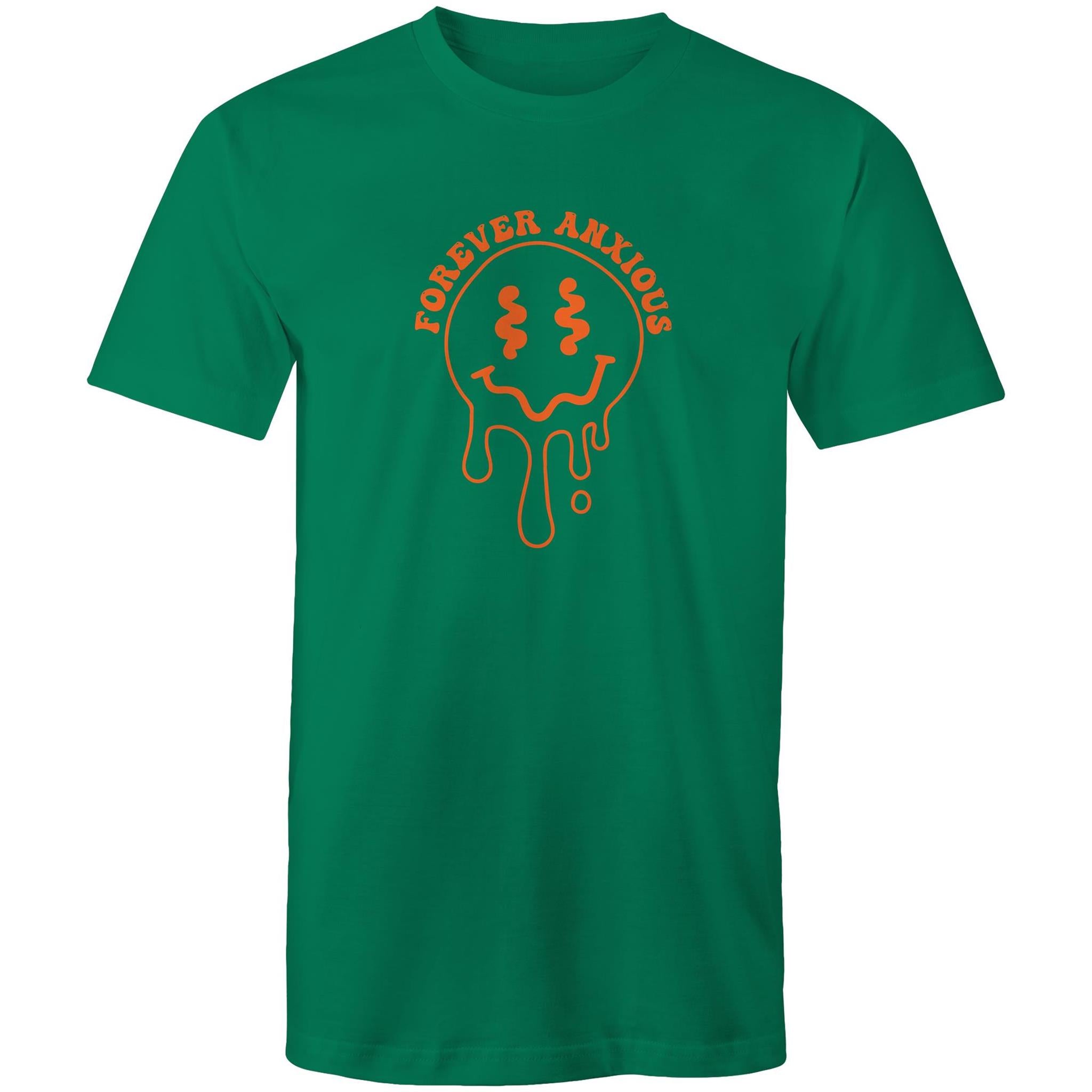 Forever Anxious - Mens T-Shirt Kelly Green Mens T-shirt Printed In Australia