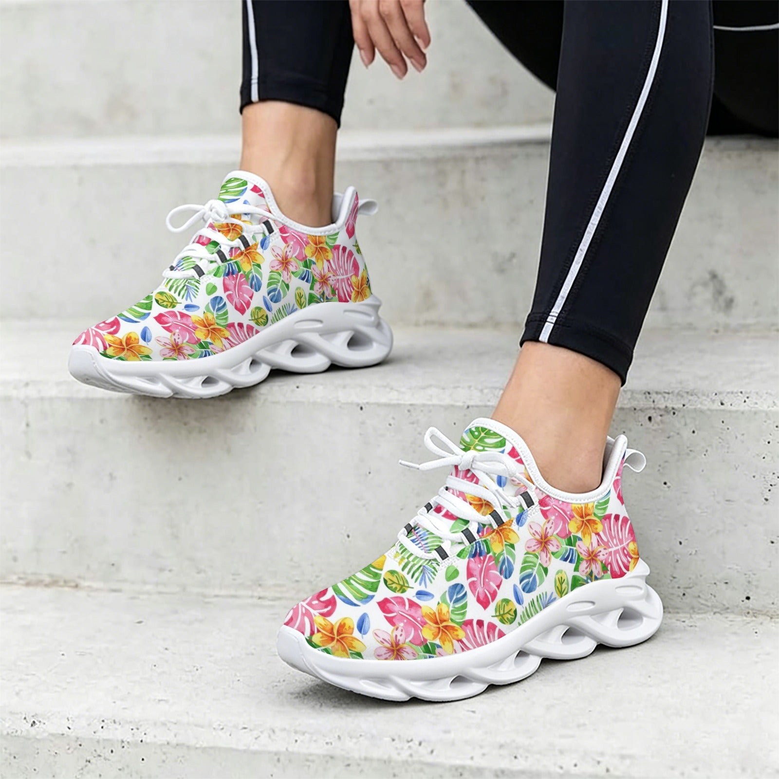 Bright Painted Tropical Women's Twisted Sole Sneakers