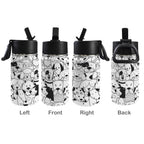 Black And White Dogs 12oz Kids Water Bottle with Straw Lid