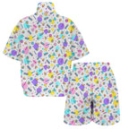 80's Grid Women's Windbreaker Short Set Women's Windbreaker Short Set Printed Offshore Retro